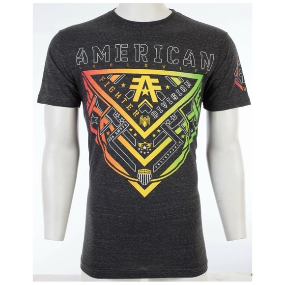 AMERICAN FIGHTER Mens T-shirt Alberta Black Athletic Fit L-3XL NWT - Picture 4 of 10